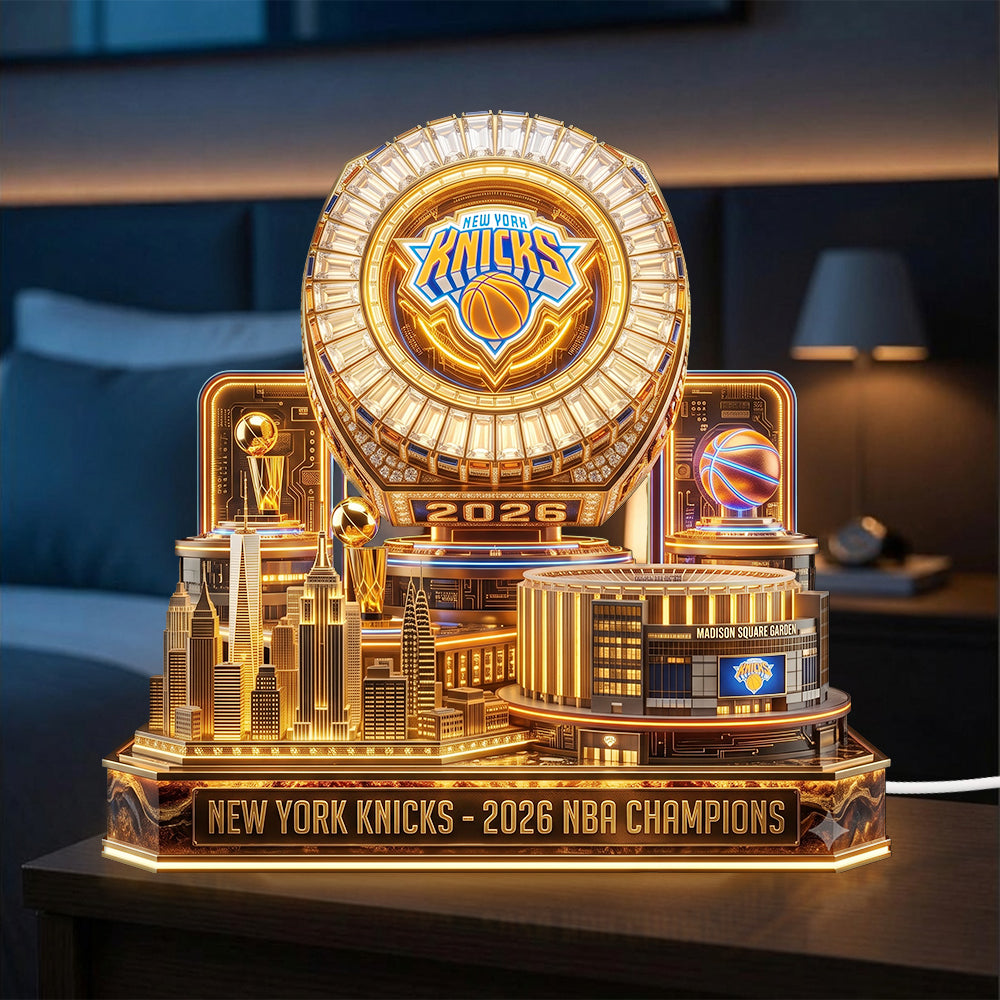 New York Knicks NBA Champions 2026 Custom Shape Acrylic Light Box – TMTHU7150