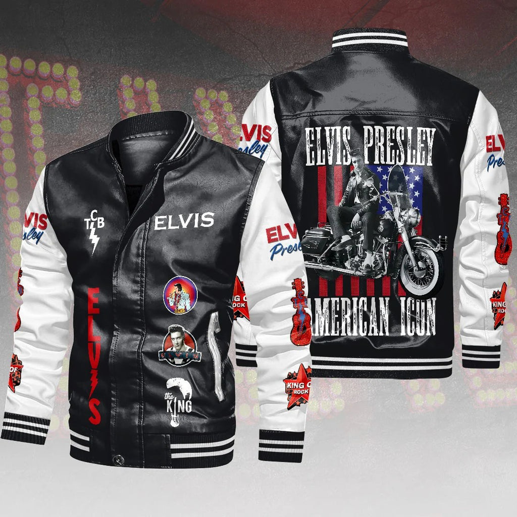 Elvis Presley Leather Bomber Jacket – HOATT21639