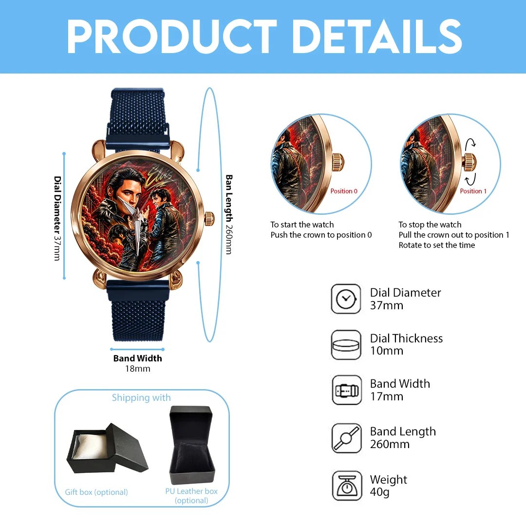Elvis Presley Mesh Strap Quartz Watch – HOATT26818