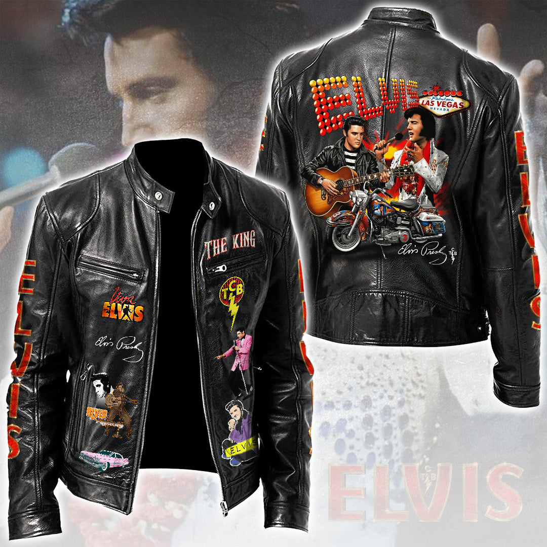 Elvis Presley Motorcycle Leather Jacket – TMTHU5467