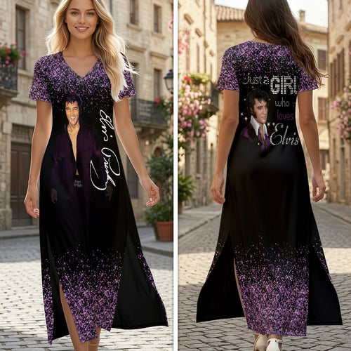 Elvis Presley Short Sleeve Maxi Dress – HOATT19395