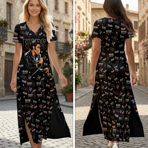 Elvis Presley Short Sleeve Maxi Dress – HOATT19419