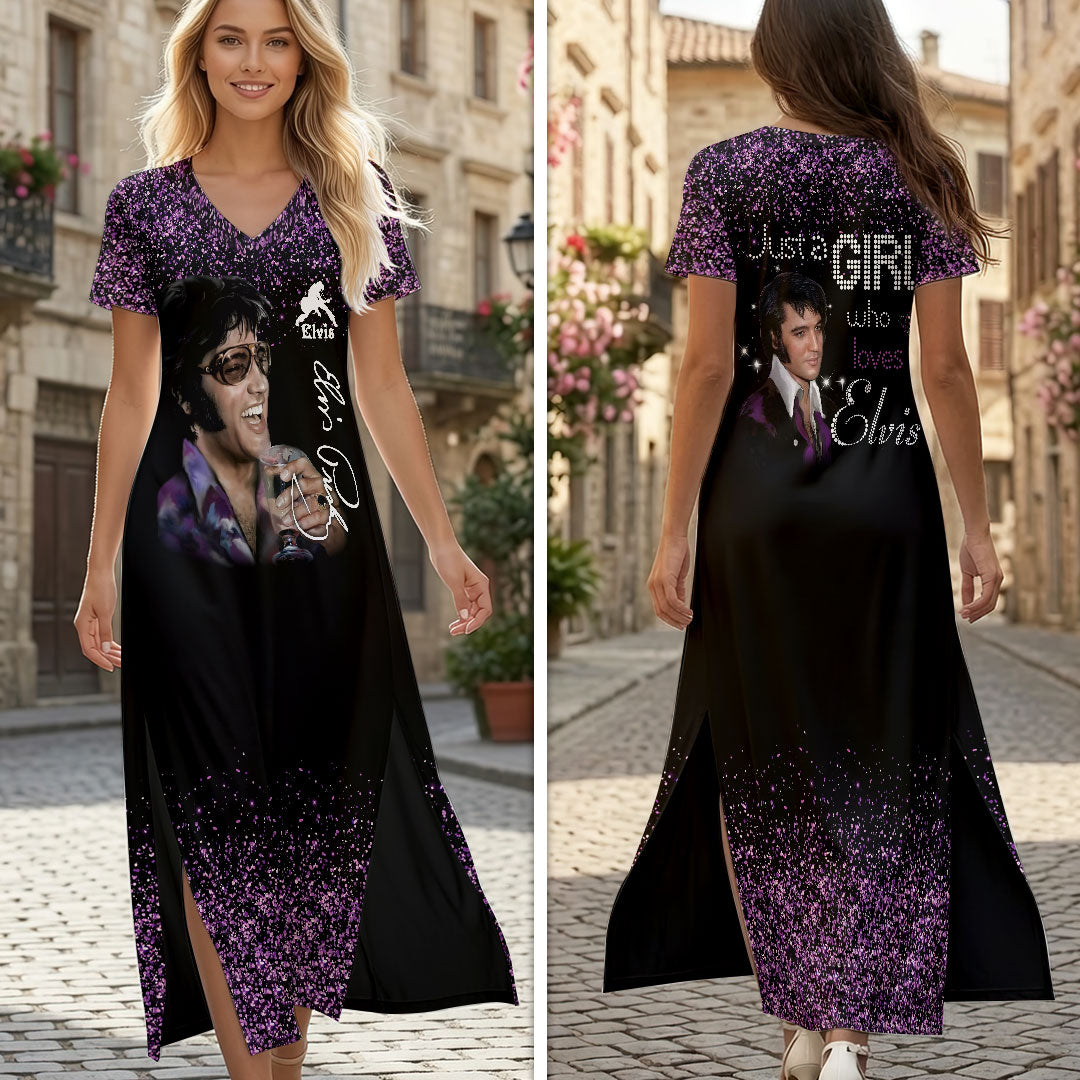Elvis Presley Short Sleeve Maxi Dress – HOATT19420