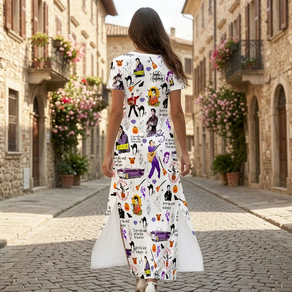 Elvis Presley Short Sleeve Maxi Dress – HOATT21356