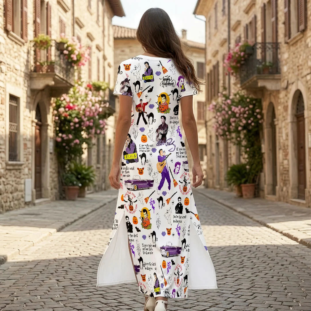 Elvis Presley Short Sleeve Maxi Dress – HOATT21356