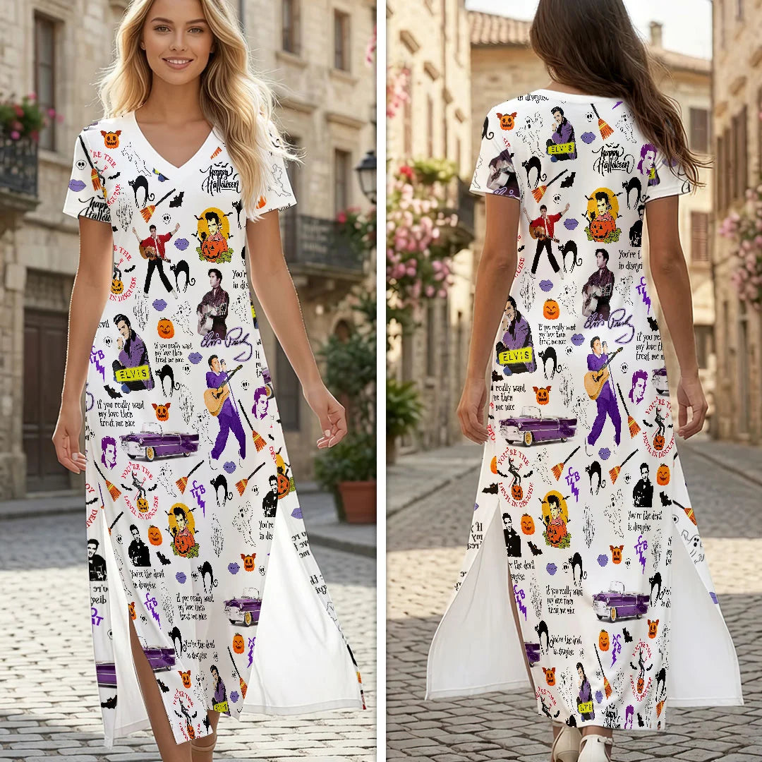 Elvis Presley Short Sleeve Maxi Dress – HOATT21356