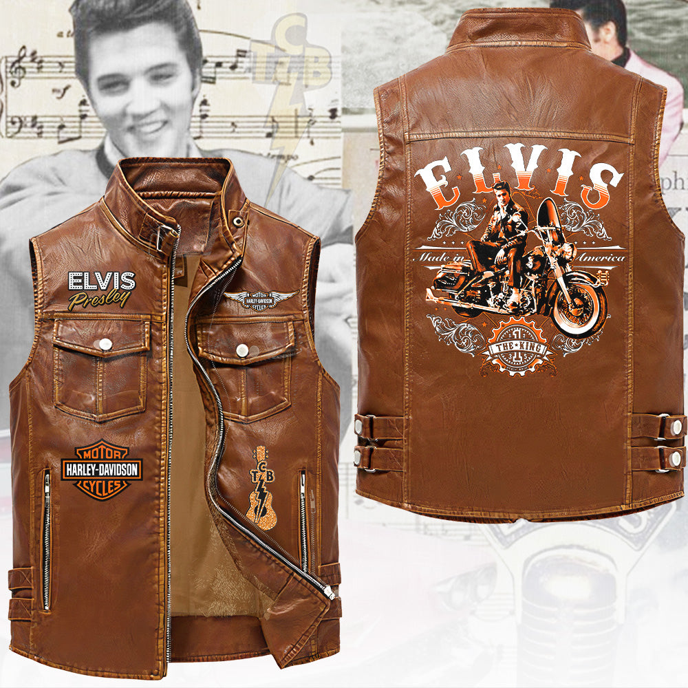 Elvis Presley Premium 2D Sleeveless Leather Vest – TANTN23339