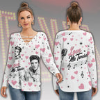 Elvis Presley Women's Long Sleeve Neckline Tie Sweatshirt – HOATT21273