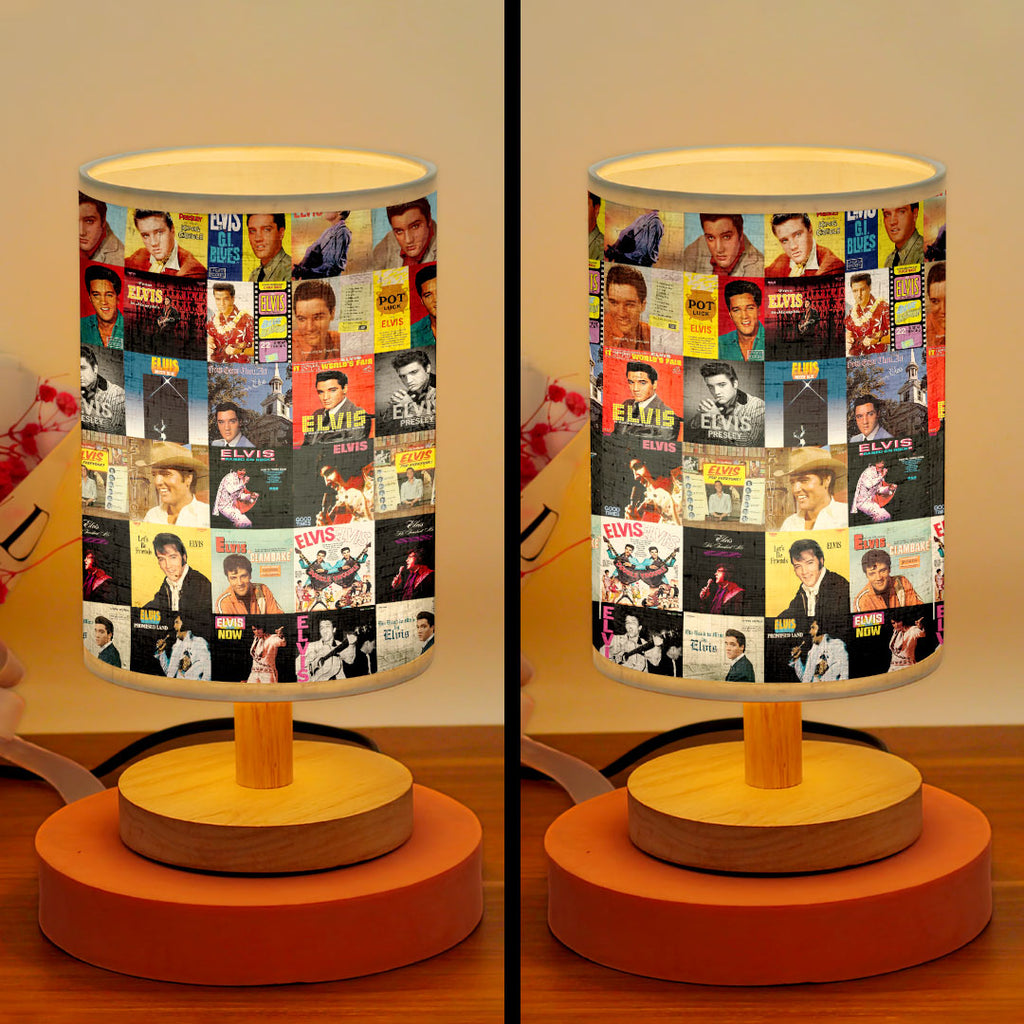 Elvis Presley Wooden Base Fabric Lamp – HOATT16327