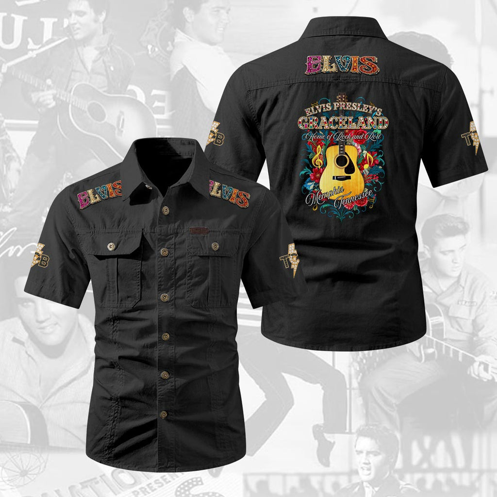 Elvis Presley 2D Short Sleeve Mechanic Shirt – HOATT20169