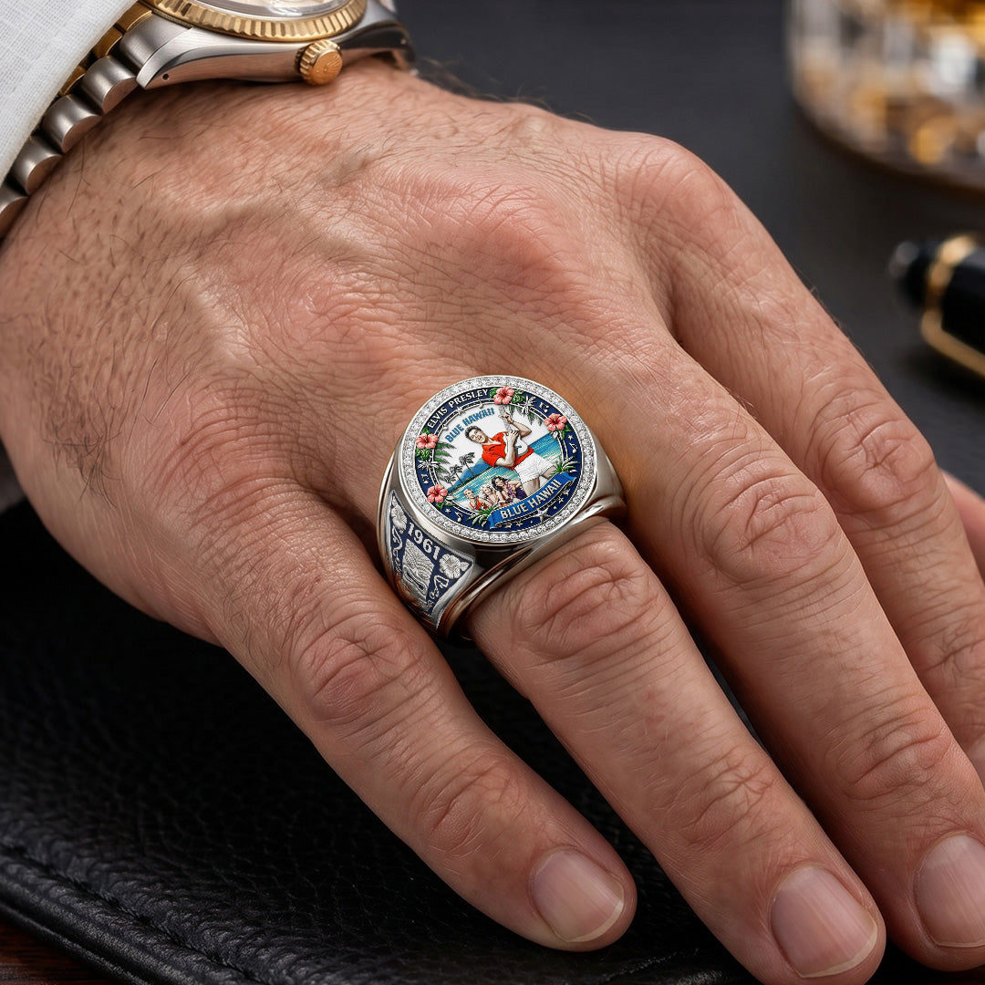 Elvis Presley 3D Engraved Ring – TMTHU7196