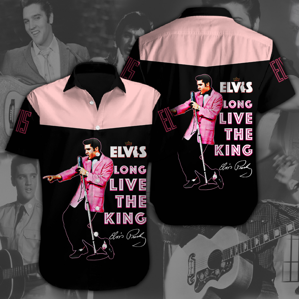 Elvis Presley Short Sleeve Button-Down Shirt – HOATT 2258