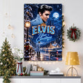 Elvis Presley Blue Christmas Rectangle Canvas With Inner Frame – TANTN26069