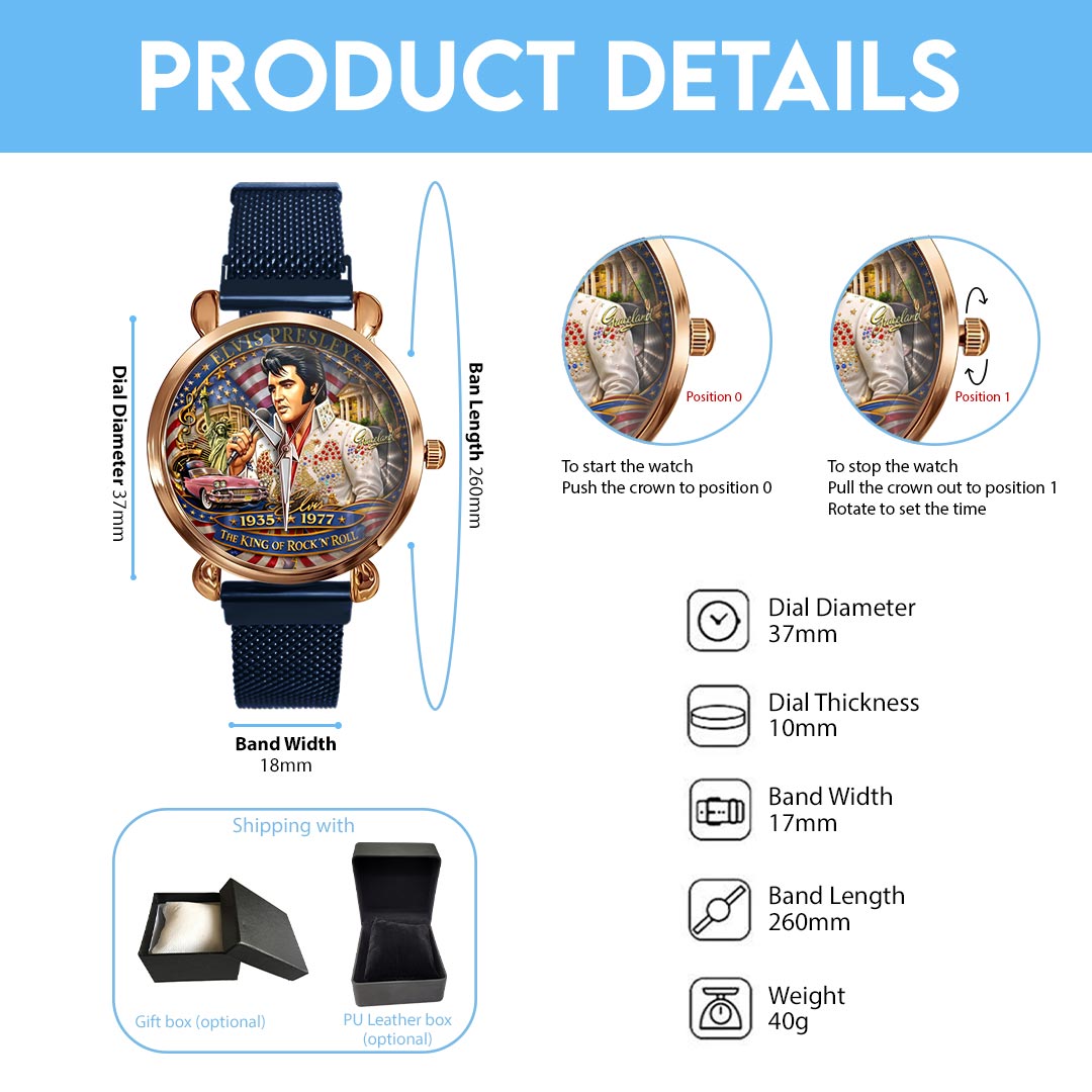 Elvis Presley Mesh Strap Quartz Watch – HOATT19479