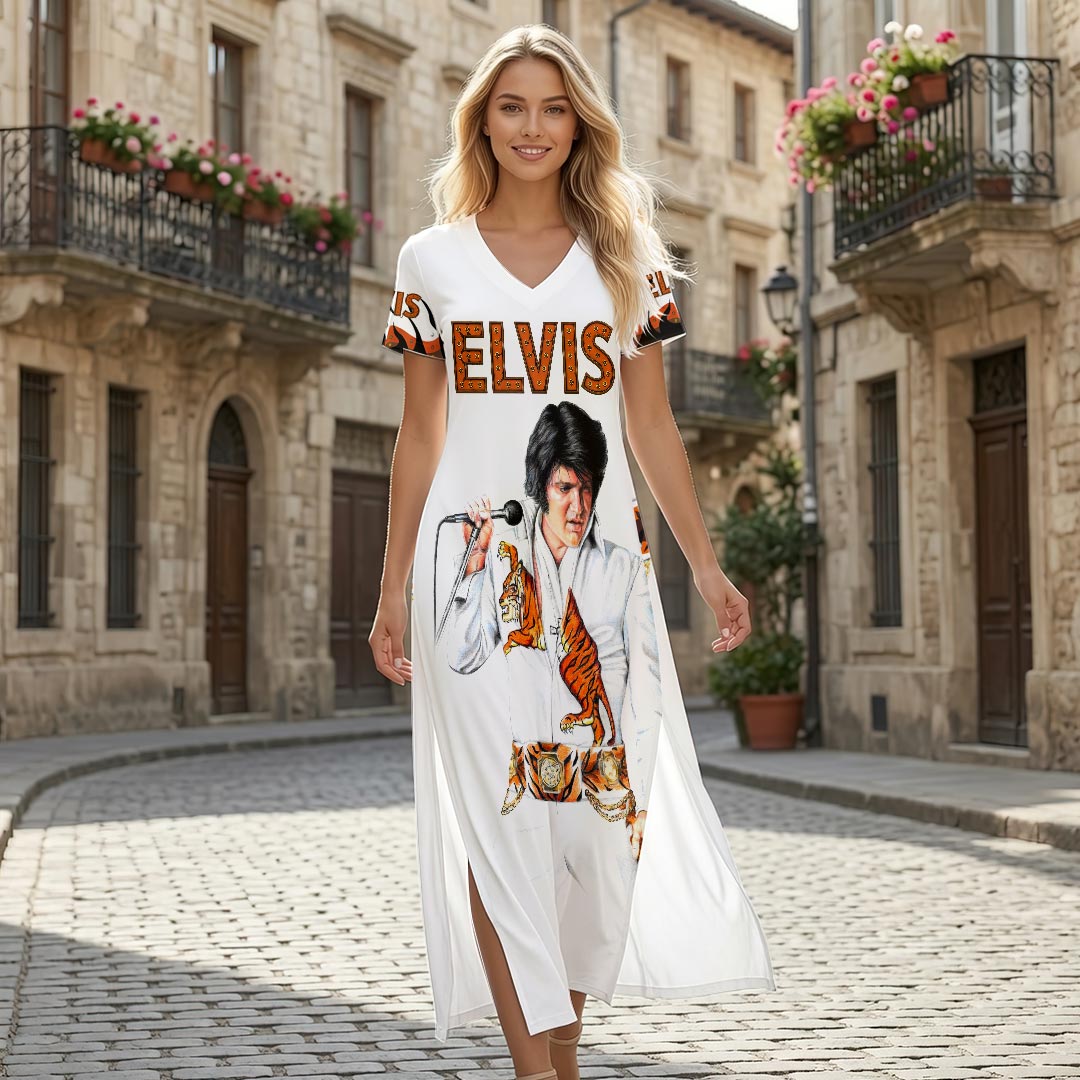 Elvis Presley Short Sleeve Maxi Dress – HOATT19429