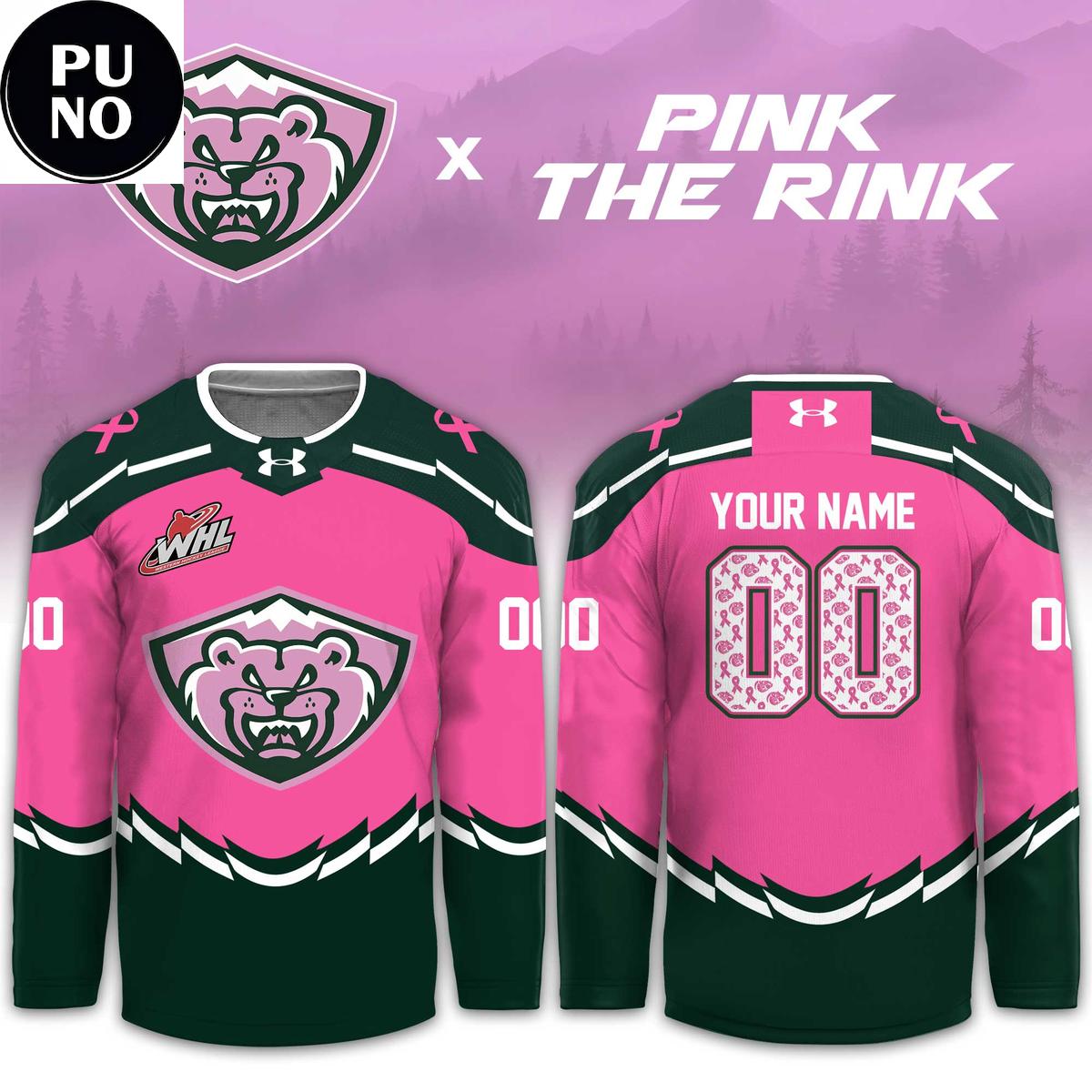 Everett Silvertips 2026 Pink The Rink Personalized Hockey Jersey