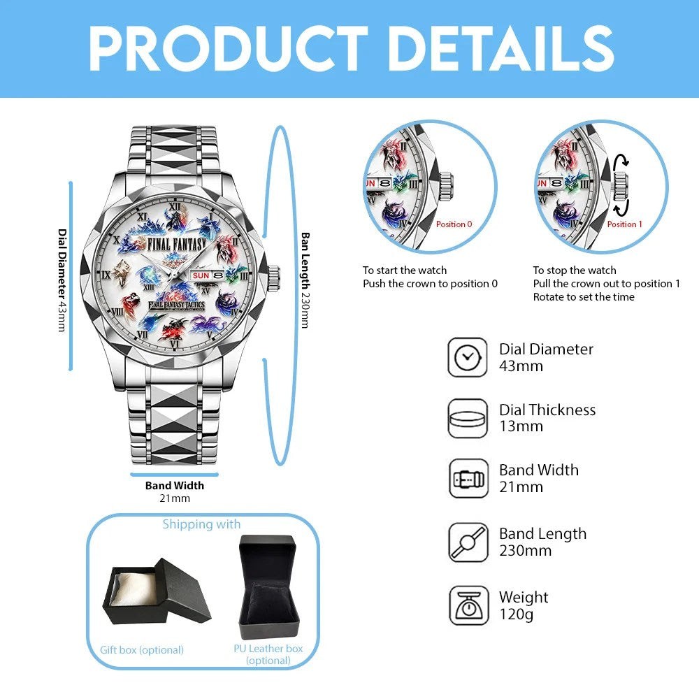 Final Fantasy Alloy Luxury Quartz Watch – GNE8687