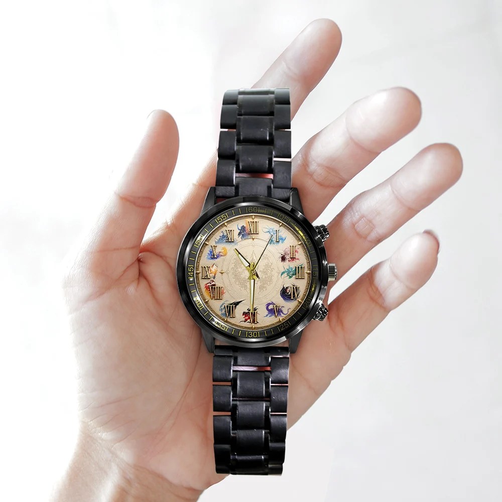 Final Fantasy Black Stainless Steel Watch – GNE8384