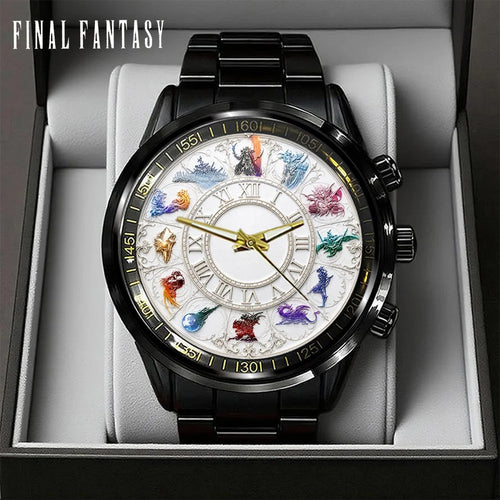 Final Fantasy Black Stainless Steel Watch – GNE8386