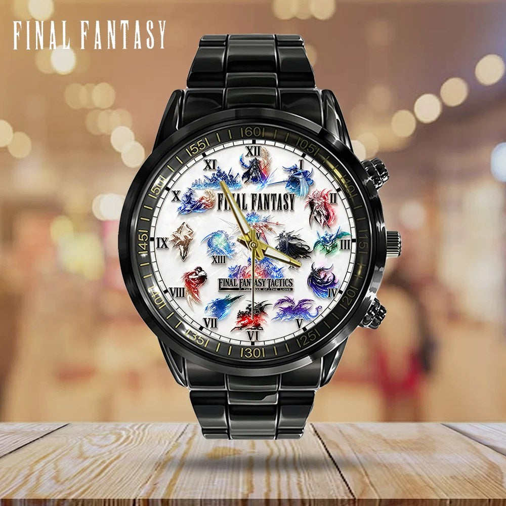 Final Fantasy Black Stainless Steel Watch – GNE8688
