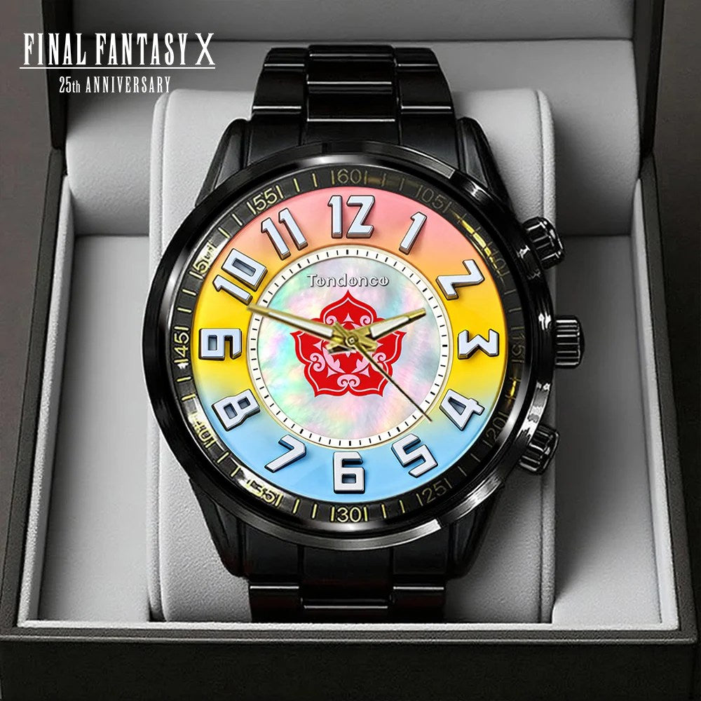 Final Fantasy X x Yuna 25th Anniversary Black Stainless Steel Watch – GNE9167