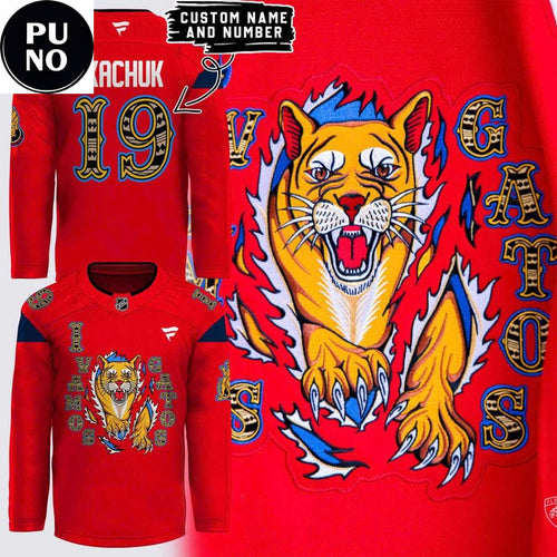 Florida Panthers 2026 The New Vamos Gatos Personalized Hockey Jersey