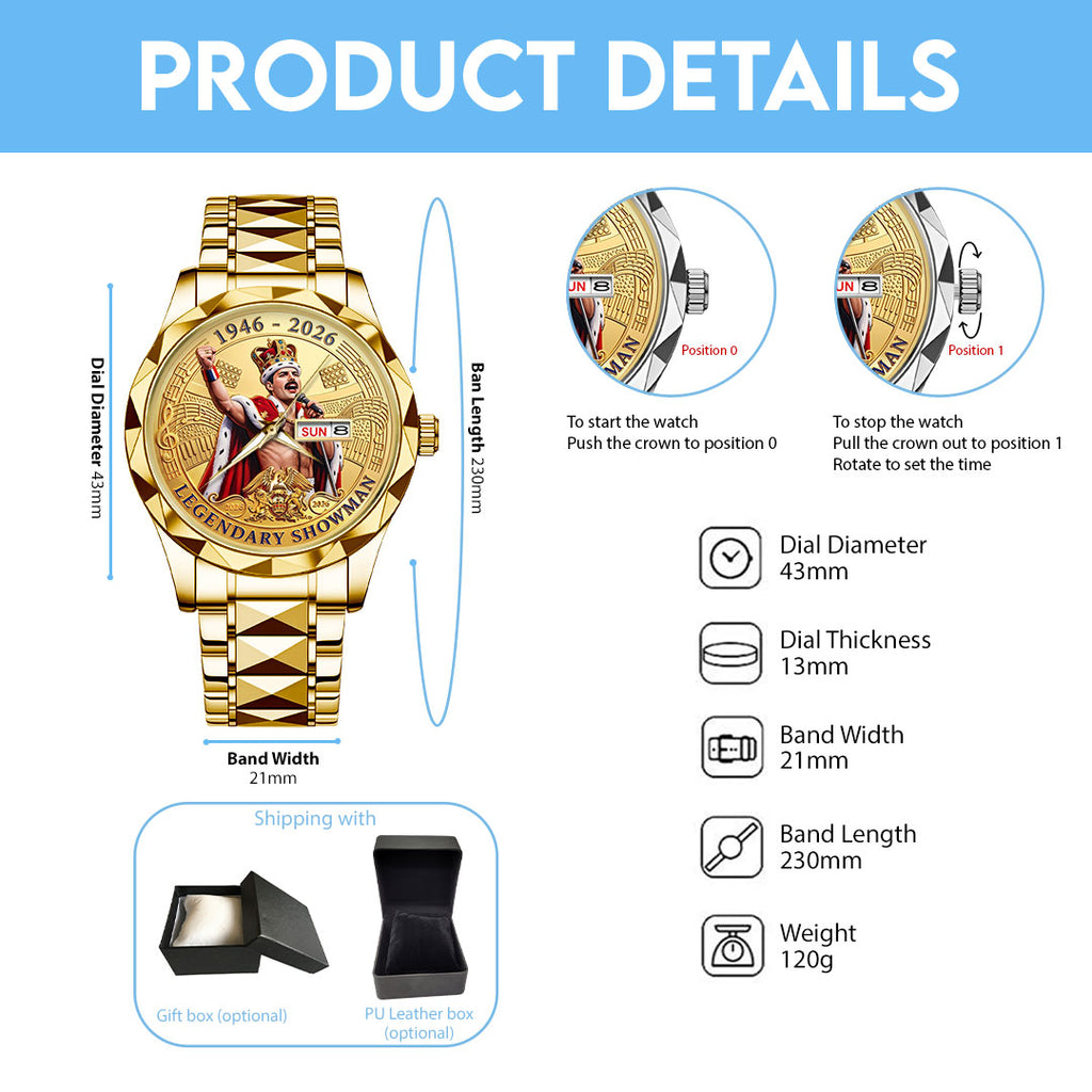 Freddie Mercury 80th Anniversary 2026 Alloy Luxury Quartz Watch – TMTHU5401