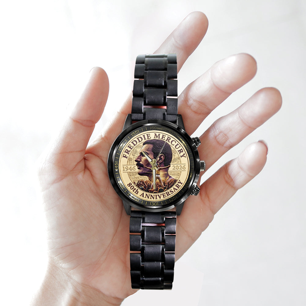 Freddie Mercury 80th Anniversary 2026 Black Stainless Steel Watch – TMTHU5537