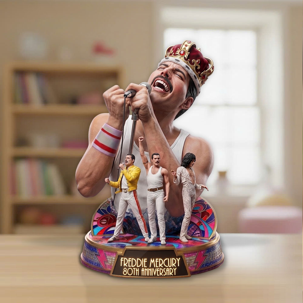 Freddie Mercury 80th Anniversary Custom Shape Acrylic Plaque – TMTHU5335