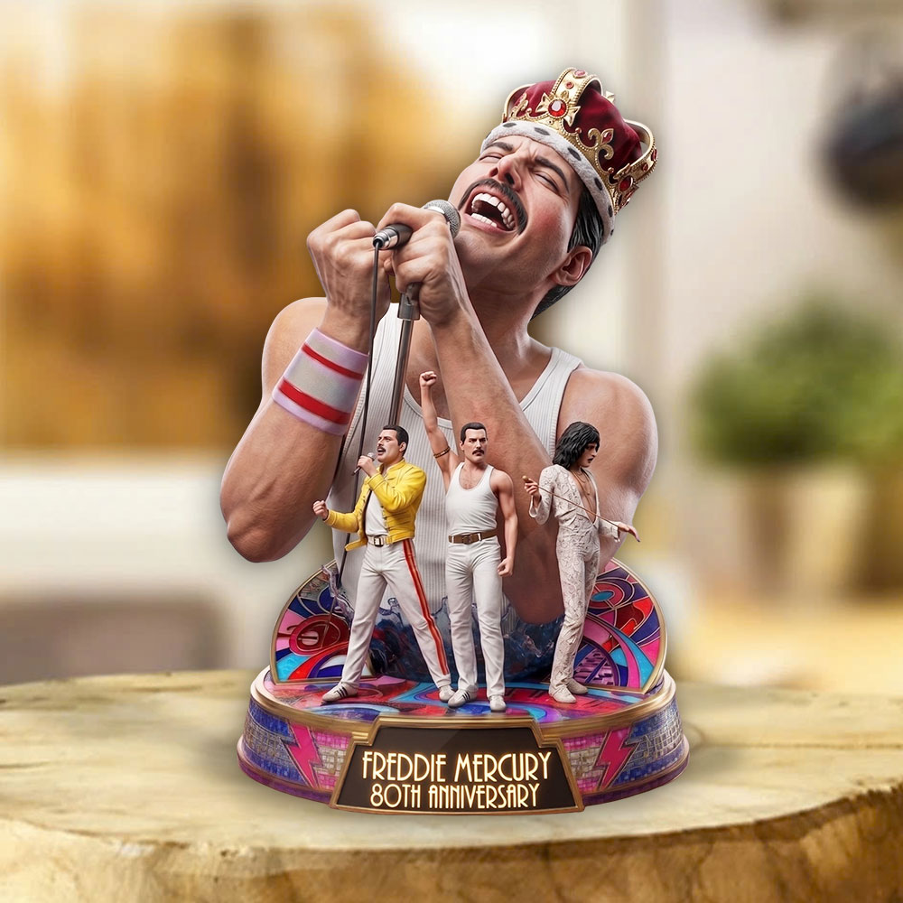 Freddie Mercury 80th Anniversary Custom Shape Acrylic Plaque – TMTHU5335