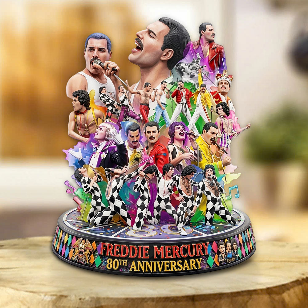 Freddie Mercury 80th Anniversary Custom Shape Acrylic Plaque – TMTHU6143