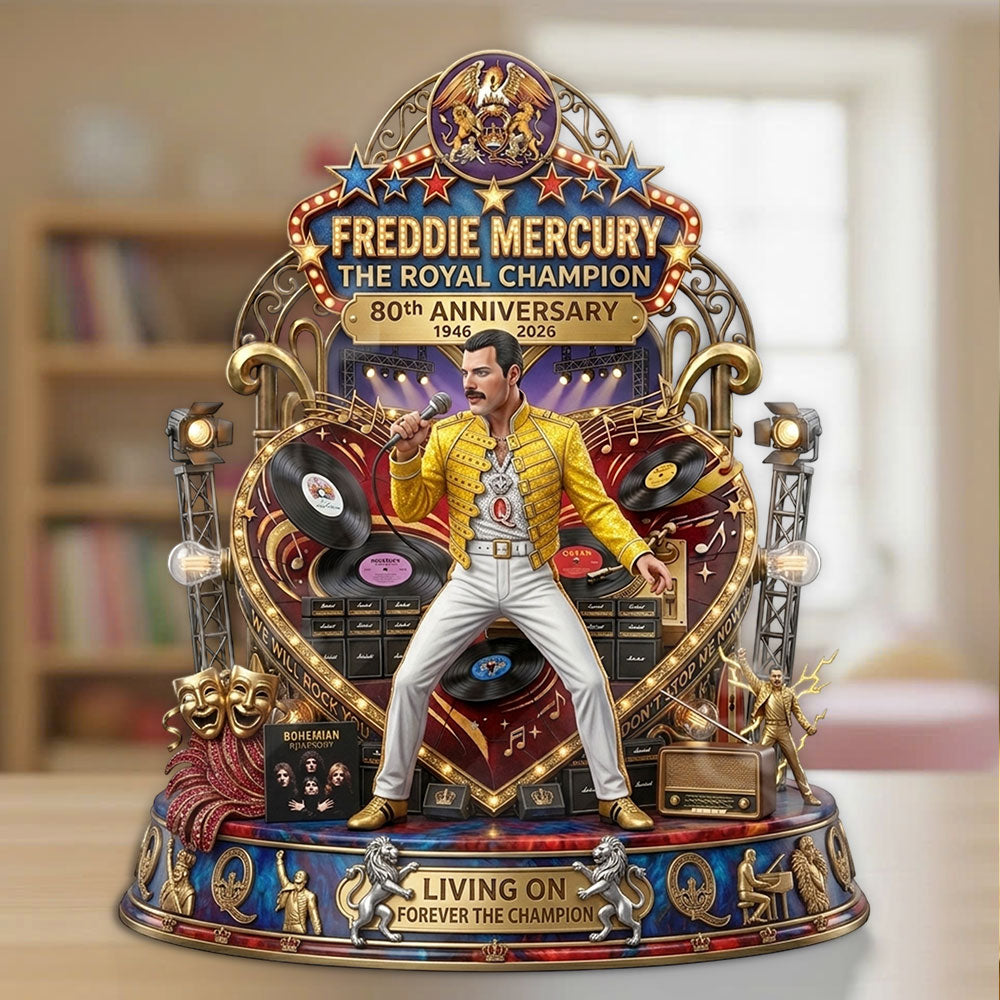 Freddie Mercury 80th Anniversary Custom Shape Acrylic Plaque – TMTHU5436