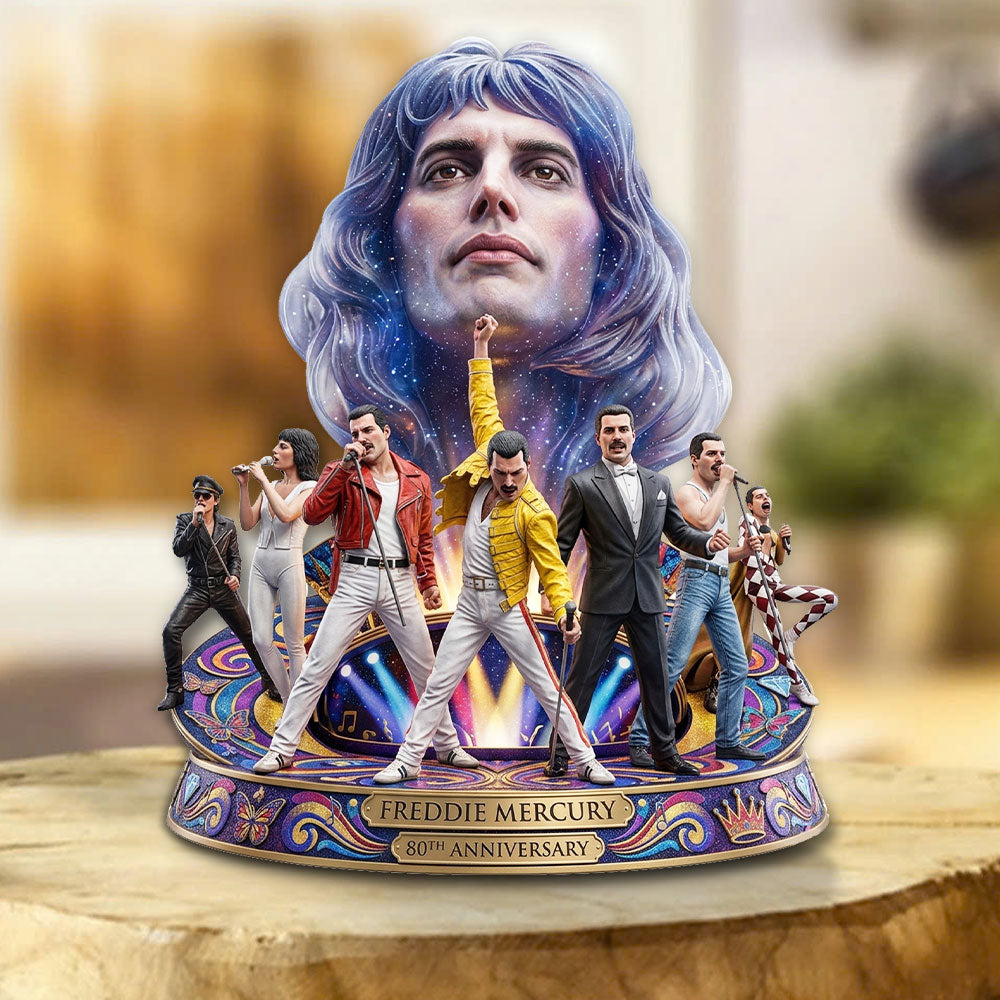 Freddie Mercury 80th Anniversary Custom Shape Acrylic Plaque – TMTHU5438