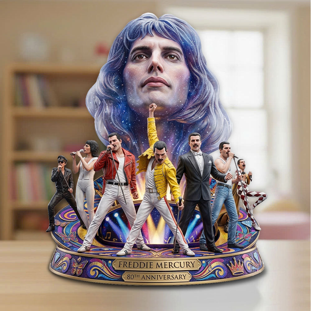 Freddie Mercury 80th Anniversary Custom Shape Acrylic Plaque – TMTHU5438