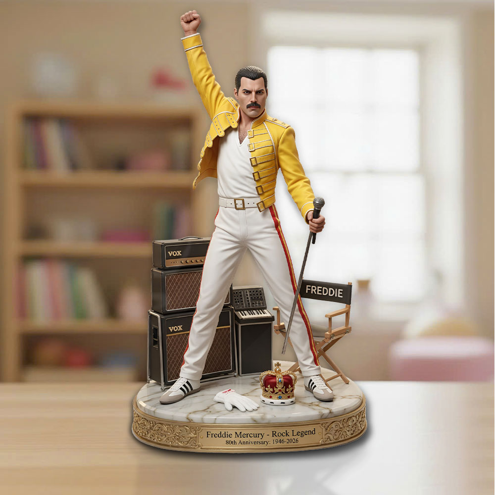 Freddie Mercury 80th Anniversary Custom Shape Acrylic Plaque – TMTHU5466