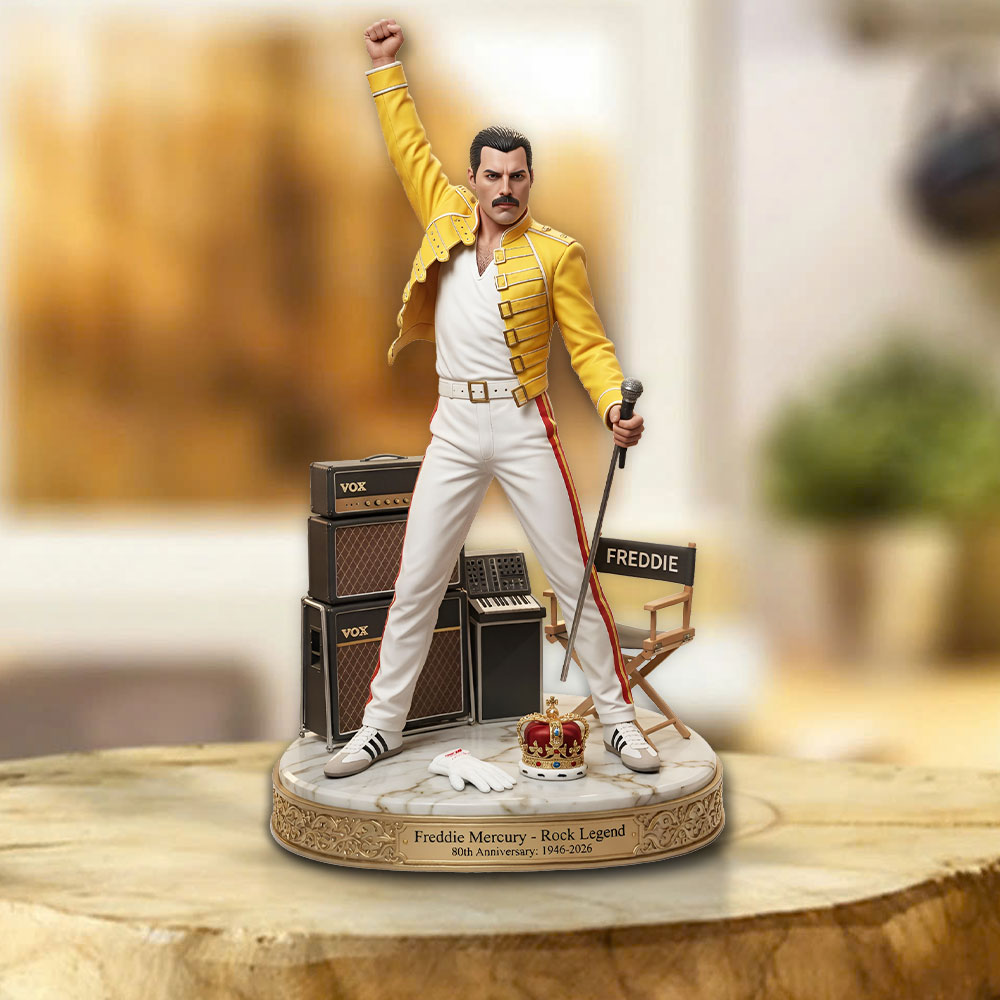 Freddie Mercury 80th Anniversary Custom Shape Acrylic Plaque – TMTHU5466