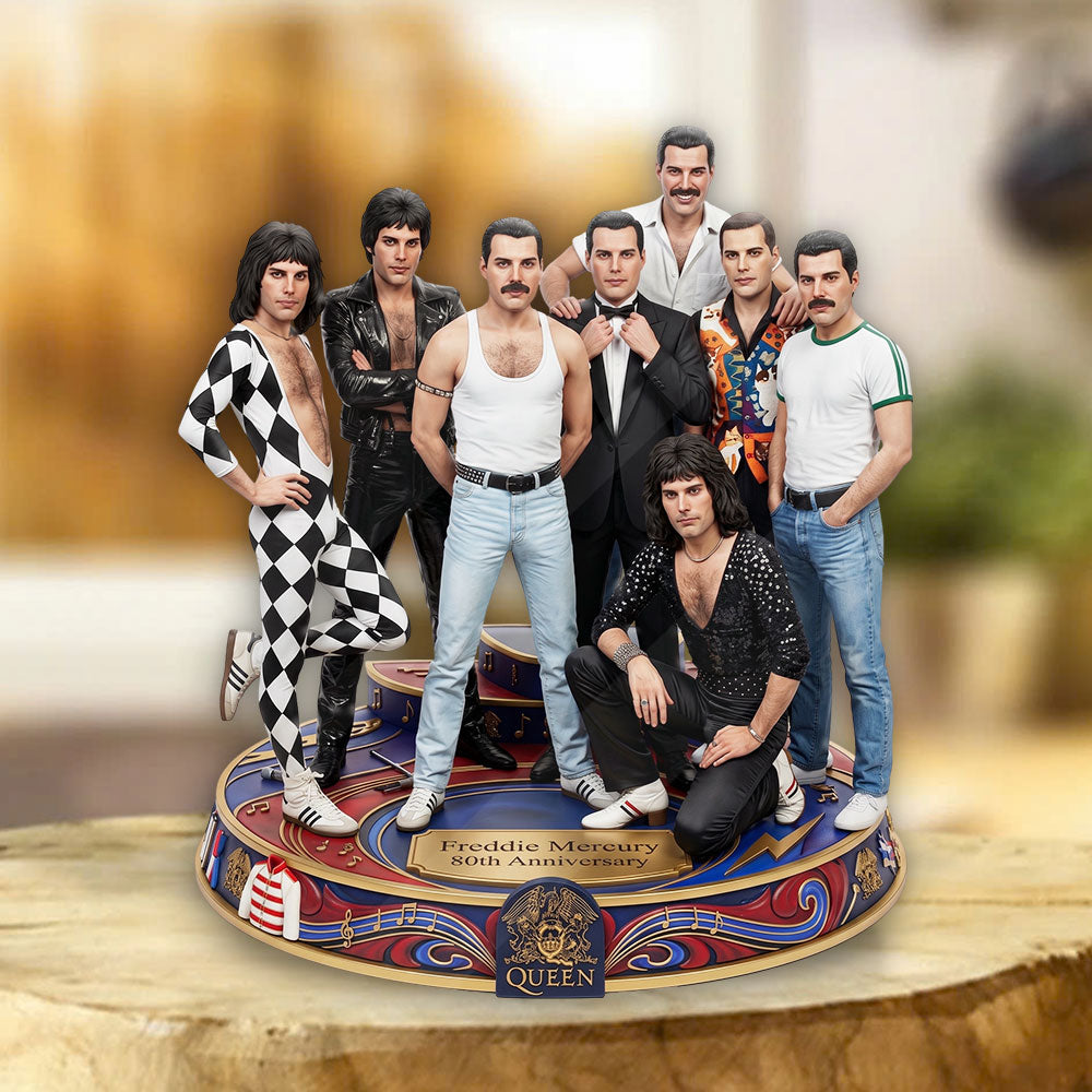 Freddie Mercury 80th Anniversary Custom Shape Acrylic Plaque – TMTHU7067