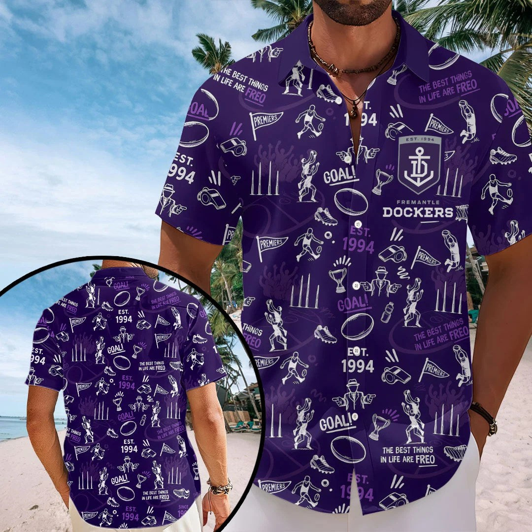Fremantle FC Short Sleeve Button-Down Shirt – HOATT21194