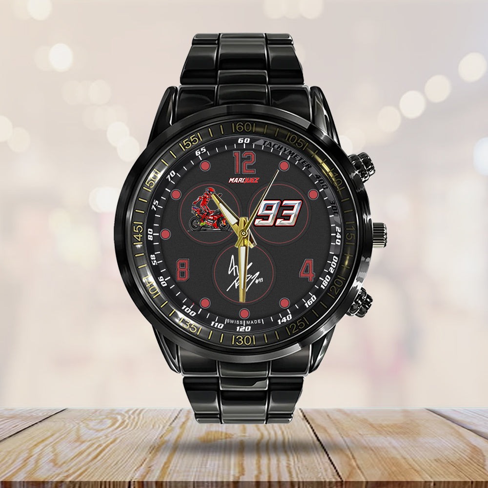Ducati Lenovo Team x Marc Márquez 2025 MotoGP World Champion Black Stainless Steel Watch – GNE4488