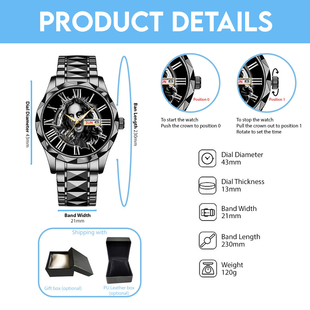 Ozzy Osbourne Alloy Luxury Quartz Watch – GNE NEW546