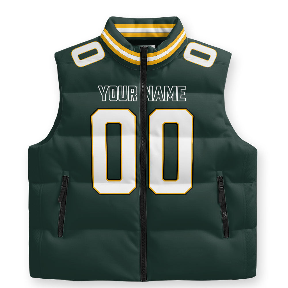 Personalized Green Bay Packers 3D Sleeveless Down Jacket – TMTHU1128