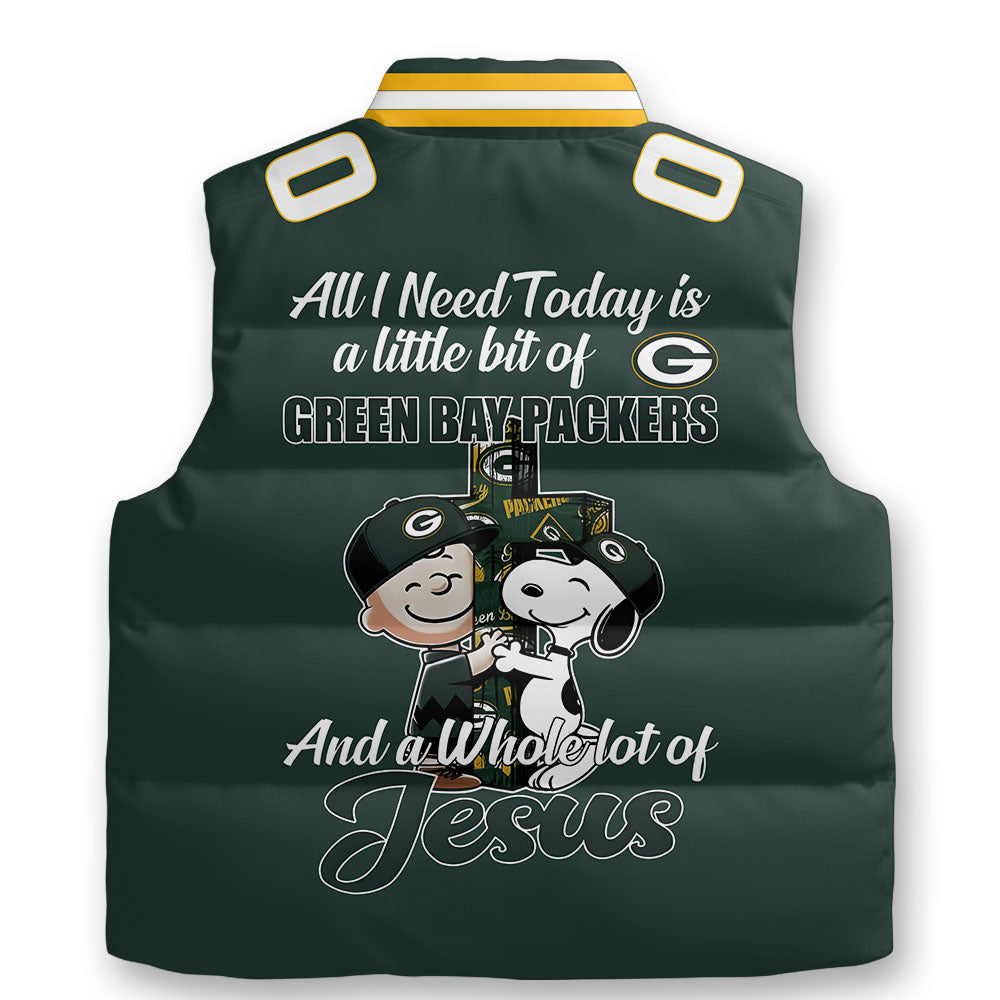 Personalized Green Bay Packers 3D Sleeveless Down Jacket – TMTHU1128