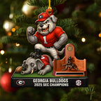 Georgia Bulldogs Football 2025 SEC Champions Custom Shape 2-sided Acrylic Ornament – HOATT15019