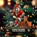 Georgia Bulldogs Football 2025 SEC Champions Custom Shape 2-sided Acrylic Ornament – HOATT15019