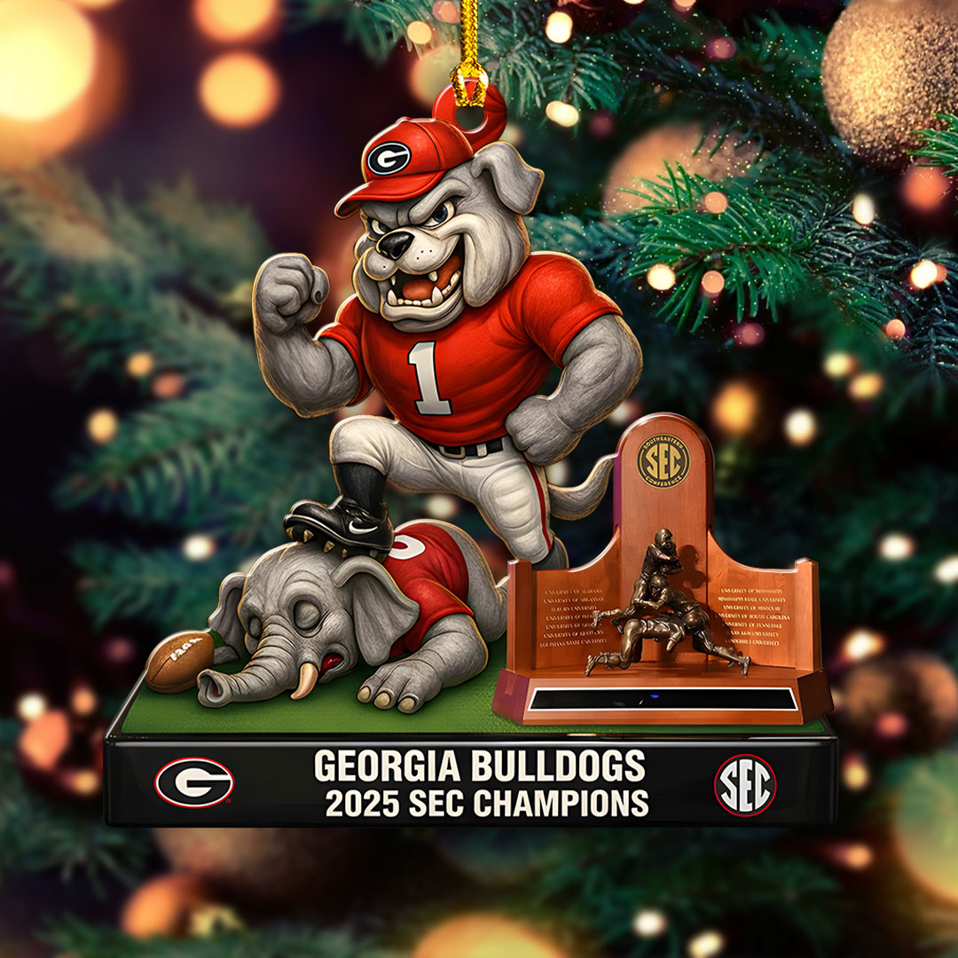 Georgia Bulldogs Football 2025 SEC Champions Custom Shape 2-sided Acrylic Ornament – HOATT15019