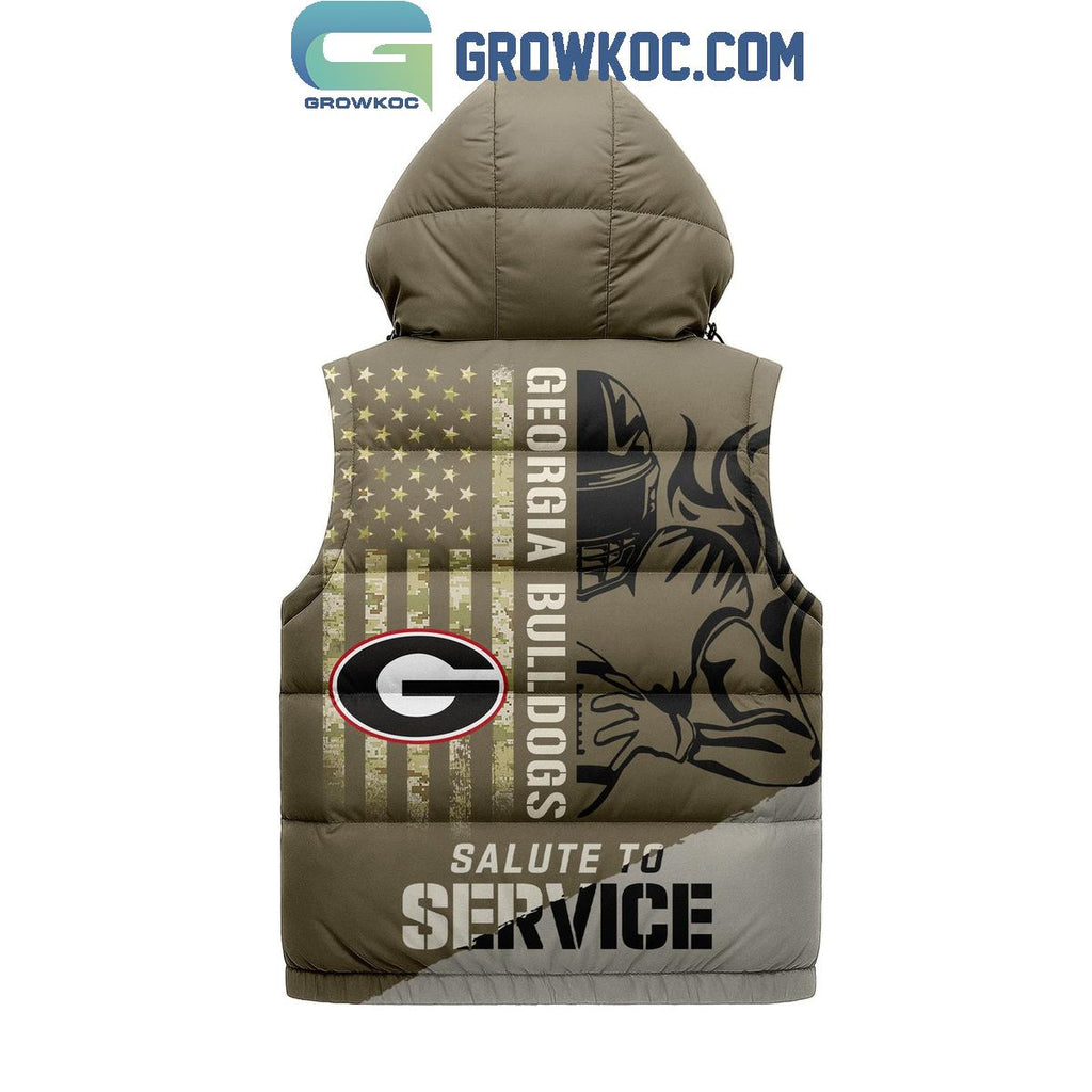 Georgia Bulldogs Salute To Service Sleeveless Puffer Jacket
