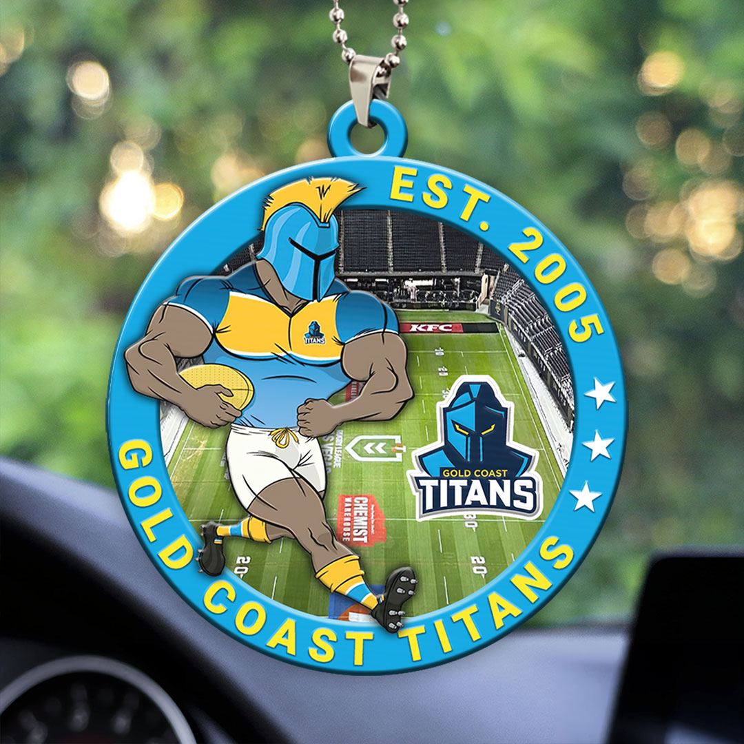 Gold Coast Titans Custom Shape 2-sided Acrylic Car Ornament – HOATT13371