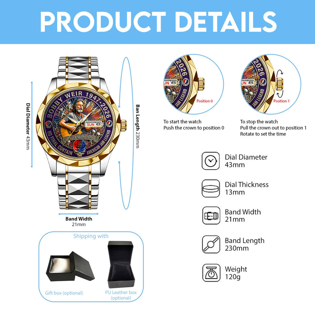 Grateful Dead x Bob Weir Alloy Luxury Quartz Watch – HOATT15721