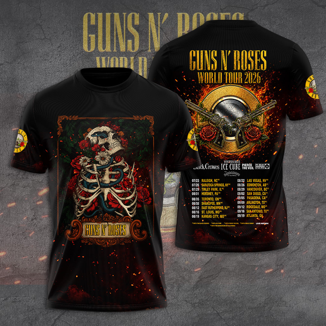Guns N' Roses Tour 2026 3D Apparel – GNE8025