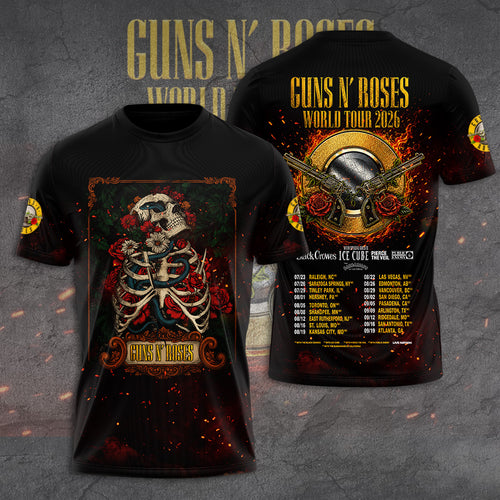 Guns N' Roses Tour 2026 3D Apparel – GNE8025